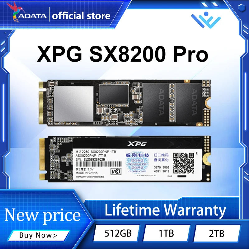 ADATA XPG SX8200 Pro PCIe Gen3x4 M.2 2280 SSD 512GB 1TB 2TB Laptop Desktop SM2262 Internal Solid State Drive 3D TLC Hot