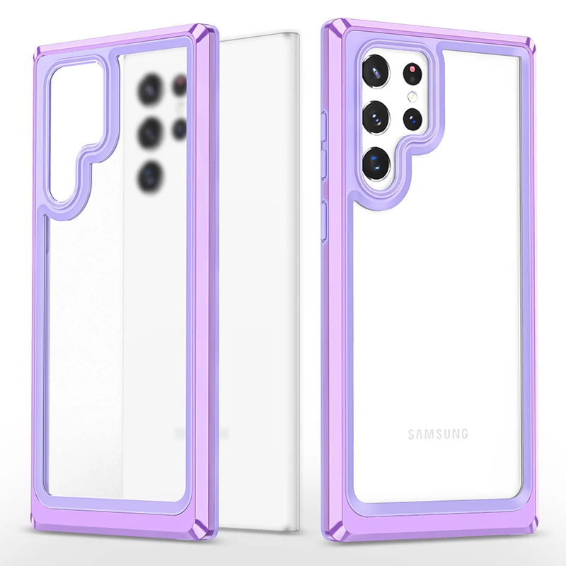 

Shockproof Armor Clear Case For Samsung Galaxy S22 Ultra S21 FE S20 Plus Note 20 A12 A53 A73 Silicon Color Bumper Phone Cover