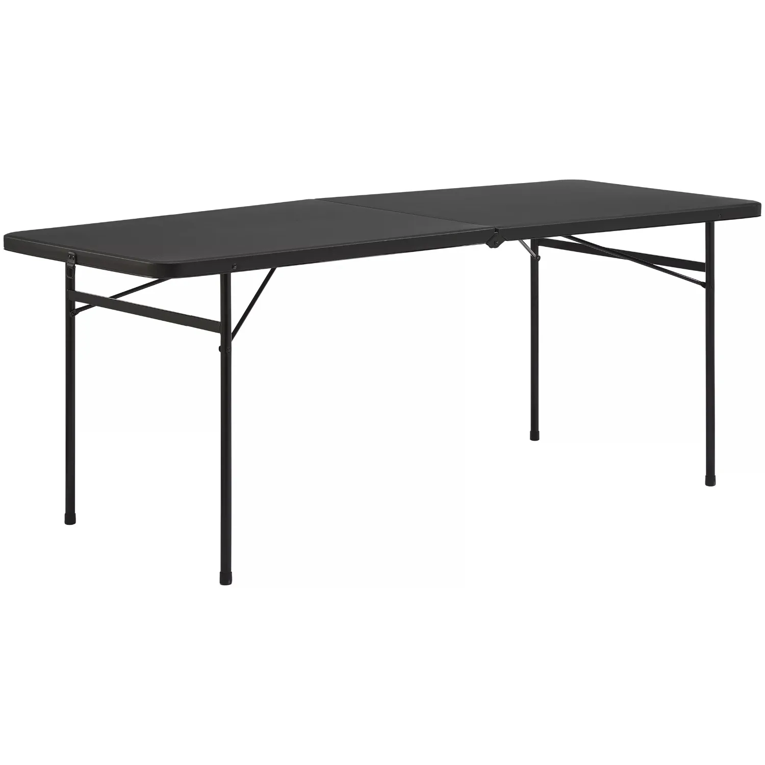 

Mainstays 6 Foot Bi-Fold Plastic Folding Table, Black outdoor table camping table patio furniture