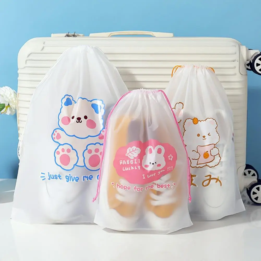 

5Pcs Portable Shoe Storage Organizer Travel Storage Bag Waterproof Transparent Plastic Storage Bag Drawstring Eco Bags
