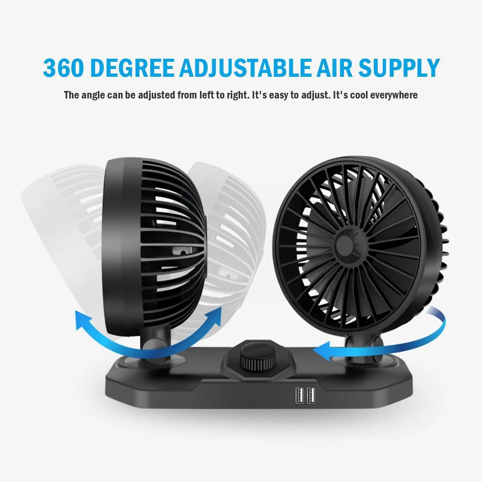 

Автомобильный Вентилятор R0L9, Вращающийся Двухсторонний автомобильный вентилятор с питанием от USB, 12/24 в, две скорости, для лета