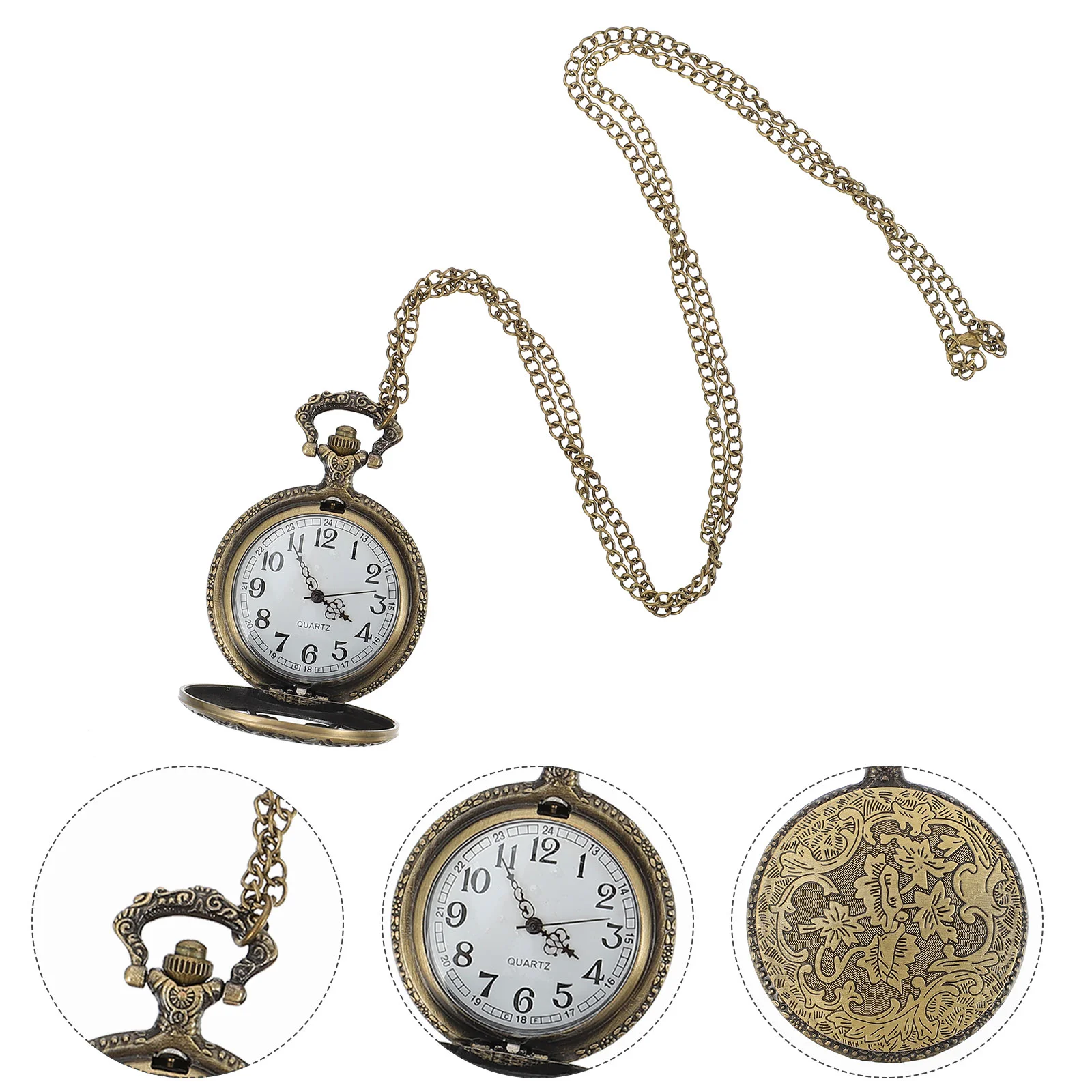 

Ladies Vintage Pocket Watch Flower Series Metal Pocket Watch For Banquet