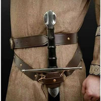 medieval sword cutlass holder belt rapier hanger waist strap adjustable viking pirate warrior leather sheath cosplay costume