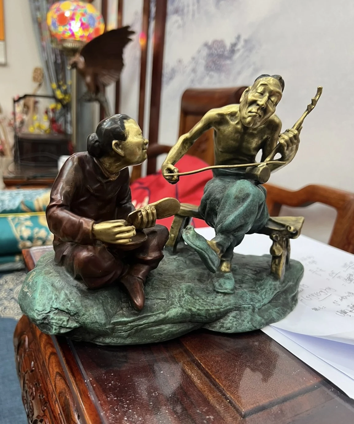 50% скидка великолепная скульптура Восточная старая деревенская редкая медная