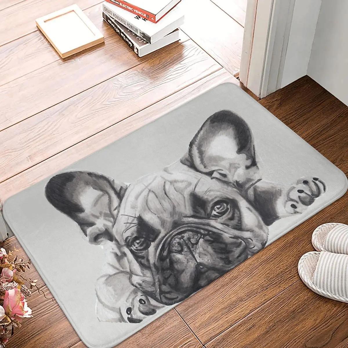 

Французский бульдог, французская собака, нескользящий Придверный коврик, нарезной коврик для ванной, кухонный коврик, Молитвенный Ковер, домашний современный декор