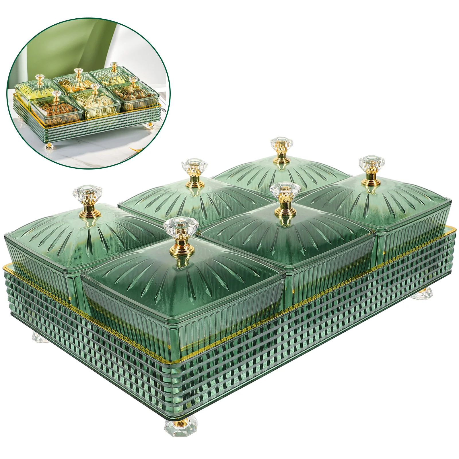 

Snack Compartment Platter Snack Container Kitchen Bowl Porch Snacks Dish Tray Snack Tray Ps Candy Nut Dish