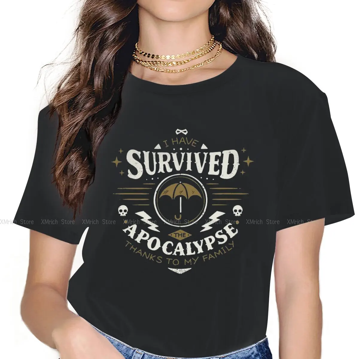 

Women's I HAVE SURVIVED APOCALYPSE T Shirts The Umbrella Academy Reginald Hargreeves Luther Pure Cotton Clothing Awesome Tops