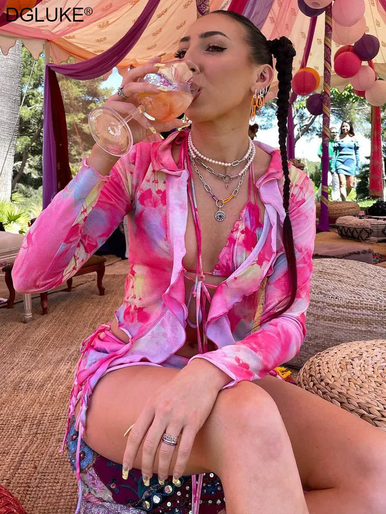 Комплект из двух предметов Женский пикантный укороченный топ с лямкой на шее и