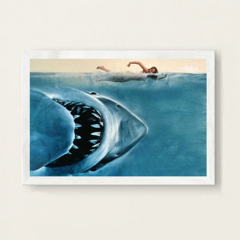 

Jaws Movie Horror Shark poster and print wall art Canvas painting Pictures Hot retro style decorations for home decor Cuadros