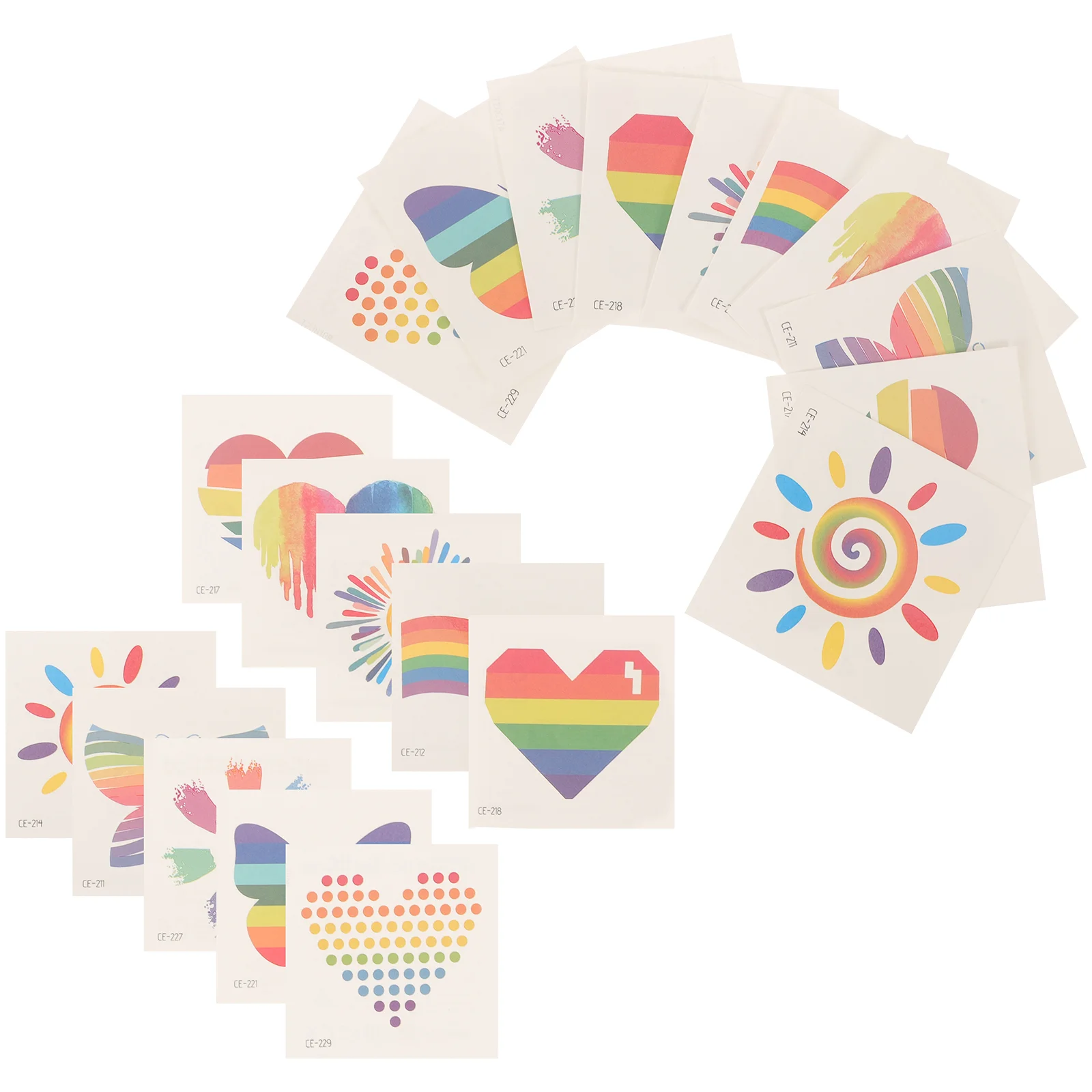 

20 Sheets of Rainbow Tattoo Stickers Parades Tattoo Stickers Celebrations Tattoo Decals
