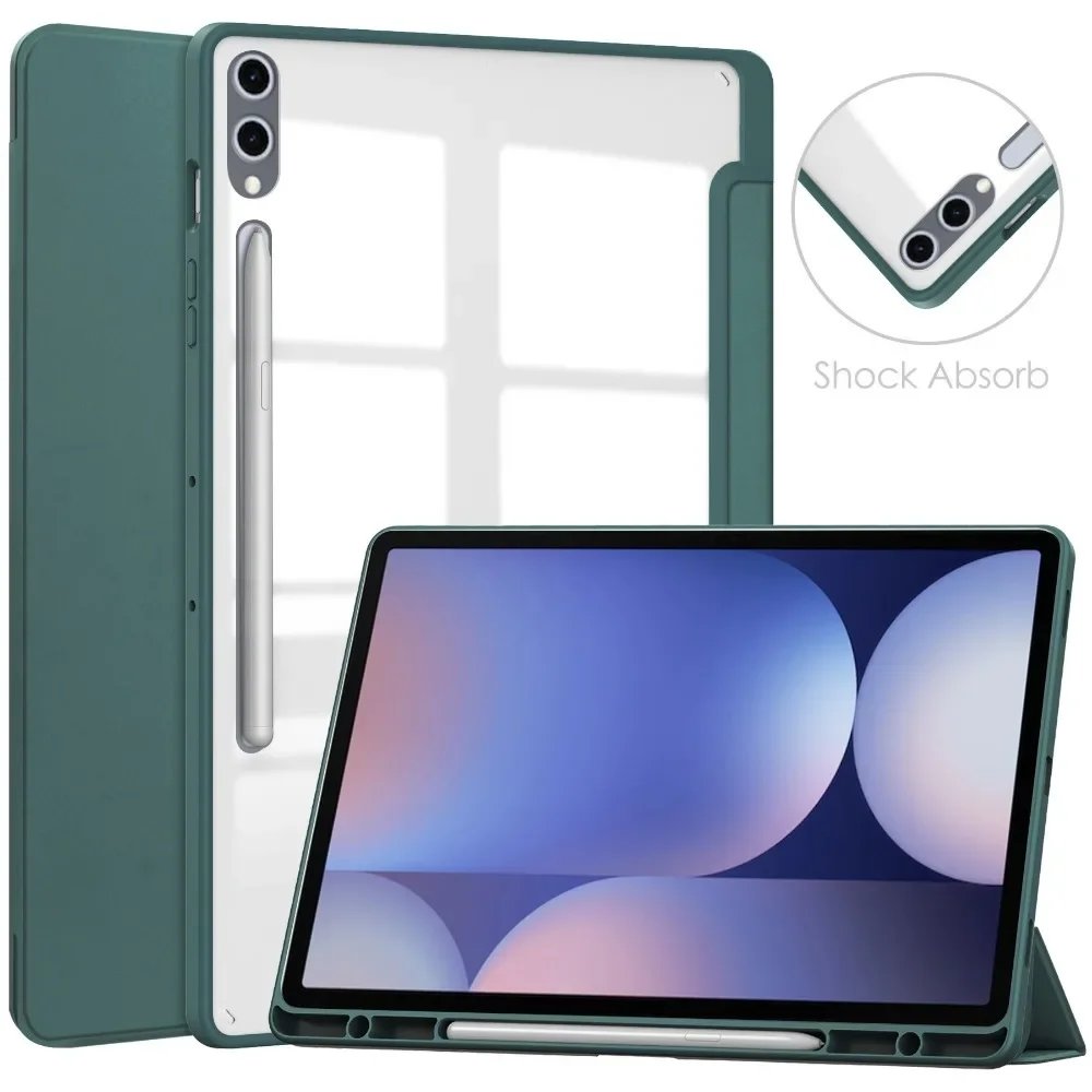 For Samsung Tab S10 Plus Case 12.4&quot With Pencil Holder Galaxy S10+ X820 X826 Smart Cover