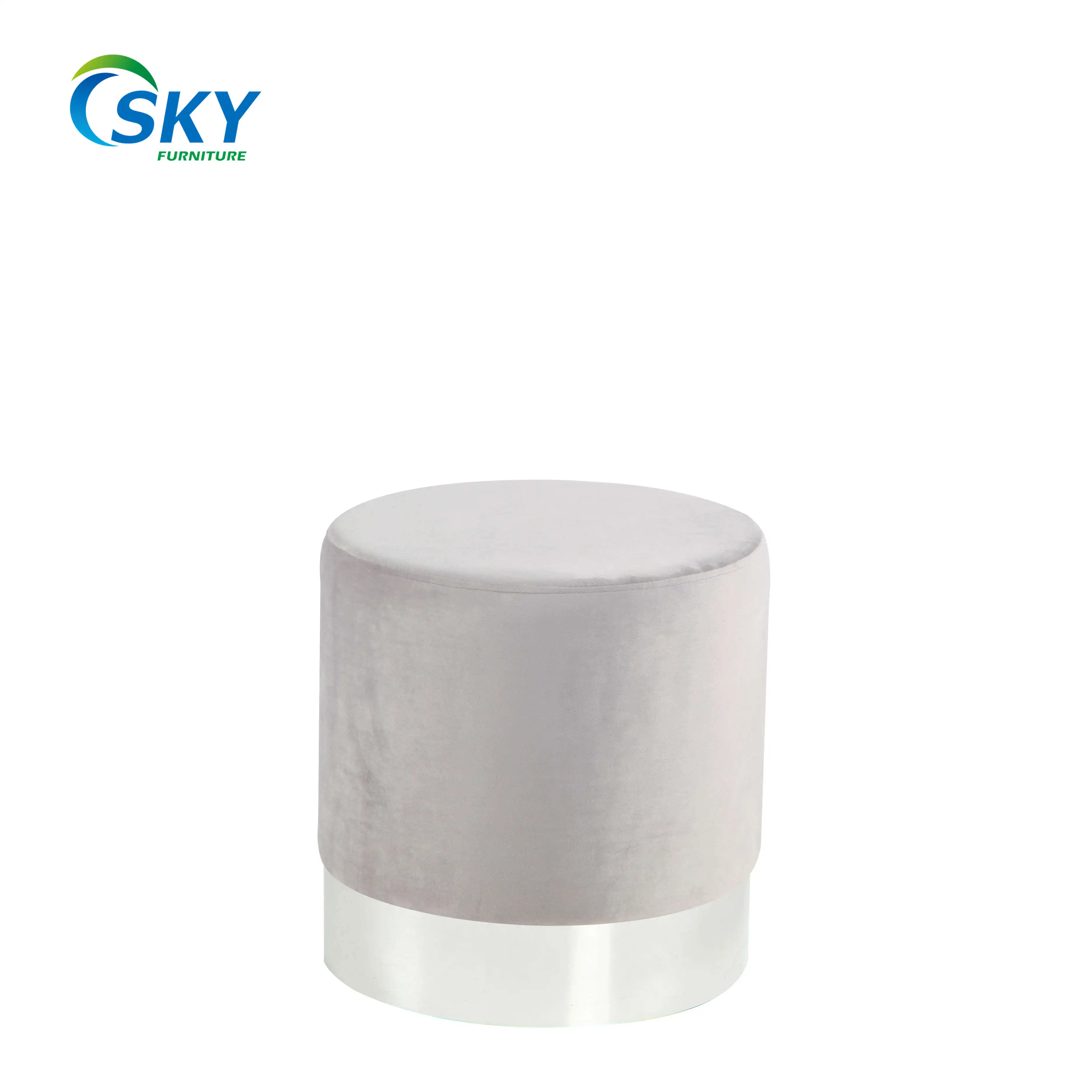 

SKY custom living room furniture round pouf leather ottoman