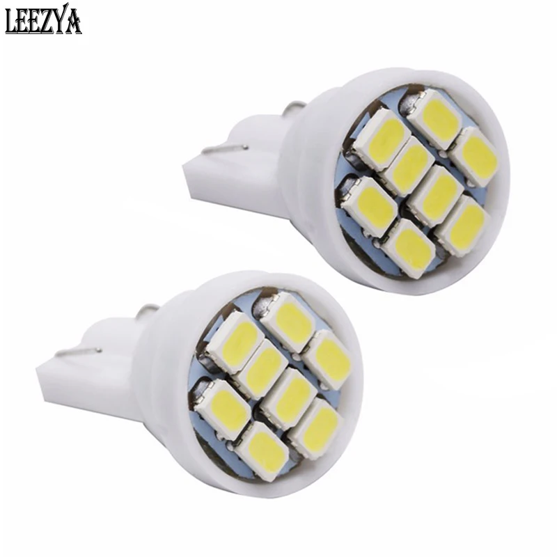 

100Pcs T10 Bulbs 1206 3020 8SMD w5w LED 194 168 192 Auto Car Wedge Clearance Light Indicator Lamp Styling Wholesales White 12V