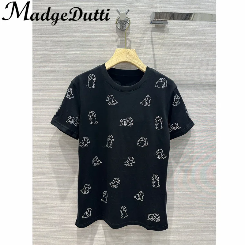 

Женская футболка с коротким рукавом и круглым вырезом, с рисунком кролика