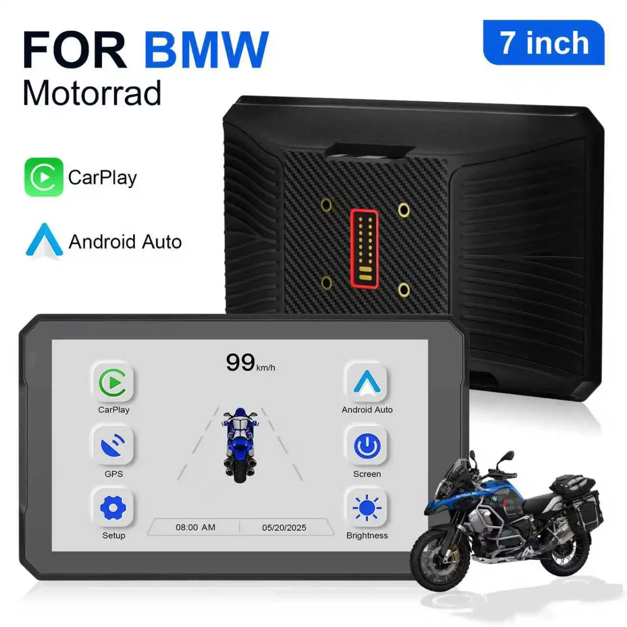 

Carplay для bmw XR M1000 R1200GS R1250GS S1000XR R1300GS 7-дюймовый портативный мотоциклетный навигатор CarPlay Android Auto Navigator