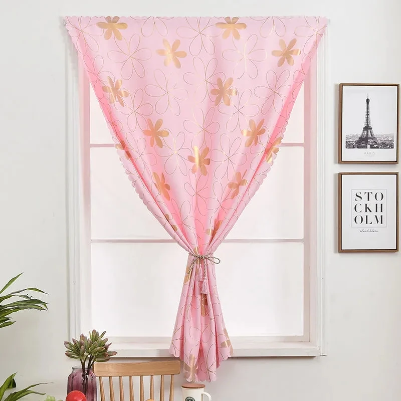 

Net red curtain door curtain hanging curtain finished free punching self-adhesive bay window bedroom full blackout curtain home
