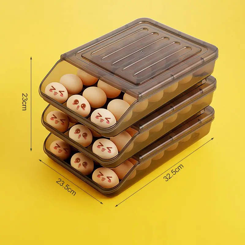 

Automatische Slide Eieren Opbergdoos Plastic Eieren Houder Mand Container Dispenser Organizer Closet Voor Koelkast Keuken