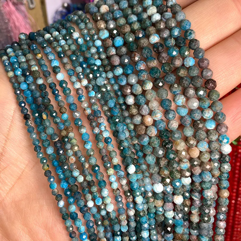 Wholesale 100% Natural Gem Stone African Turquoises Faceted Round Beads For Jewelry Making DIY Bracelet Necklace 2MM 3MM 4MM images - 6