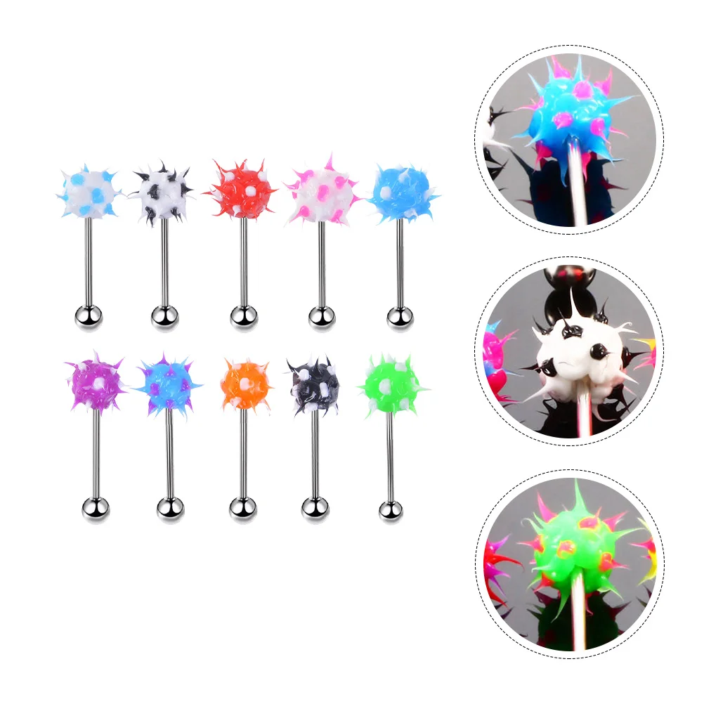 

Hairy Ball Tongue Pin Stylish Stud Creative Decor Body Jewelry Fashion Accessory