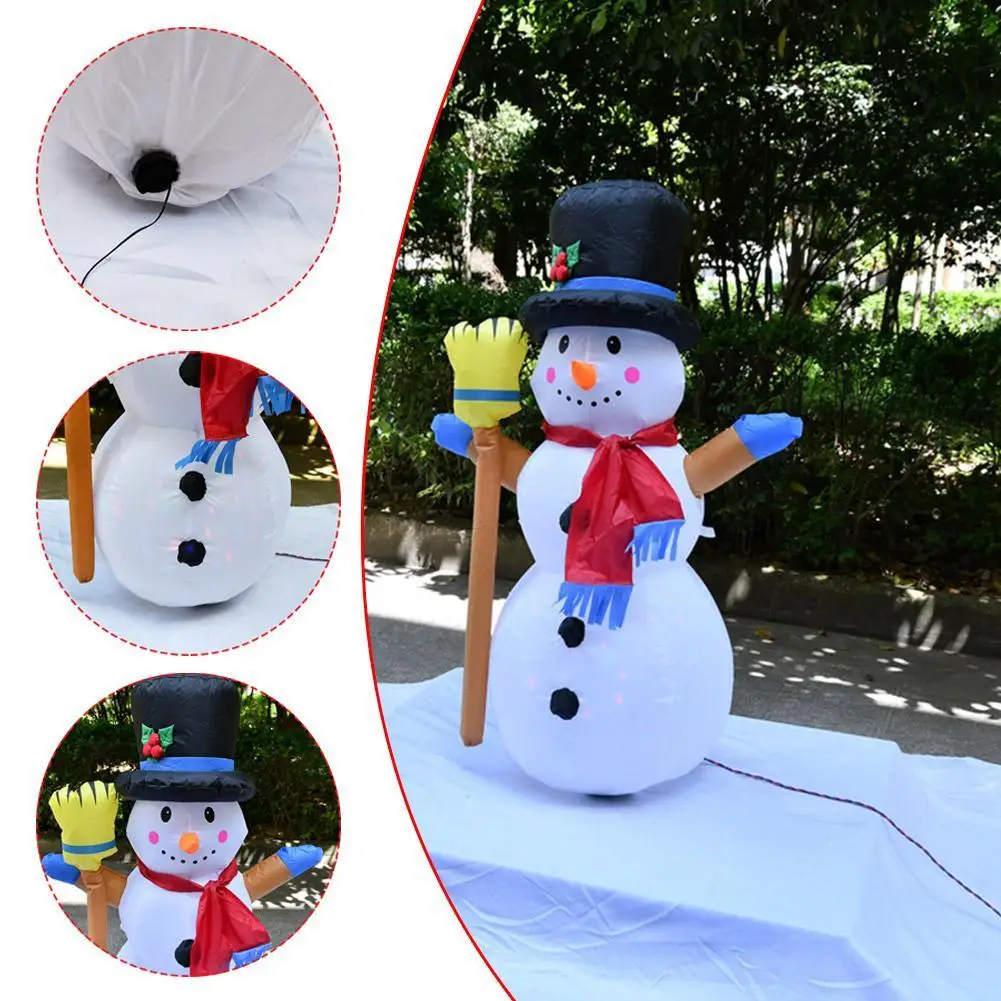 

Рождественское Надувное украшение для двора, подарок, 1,2 м, Надувное разноцветное украшение, снеговик, Надувное украшение