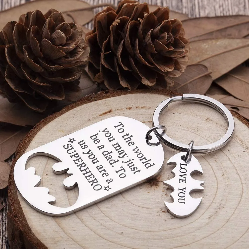 

Fathers Day Gifts Dad Birthday Keychain for Daddy Step Dad to Be Husband From Daughter Son Wife Kids I Love You Key Ring Pendant