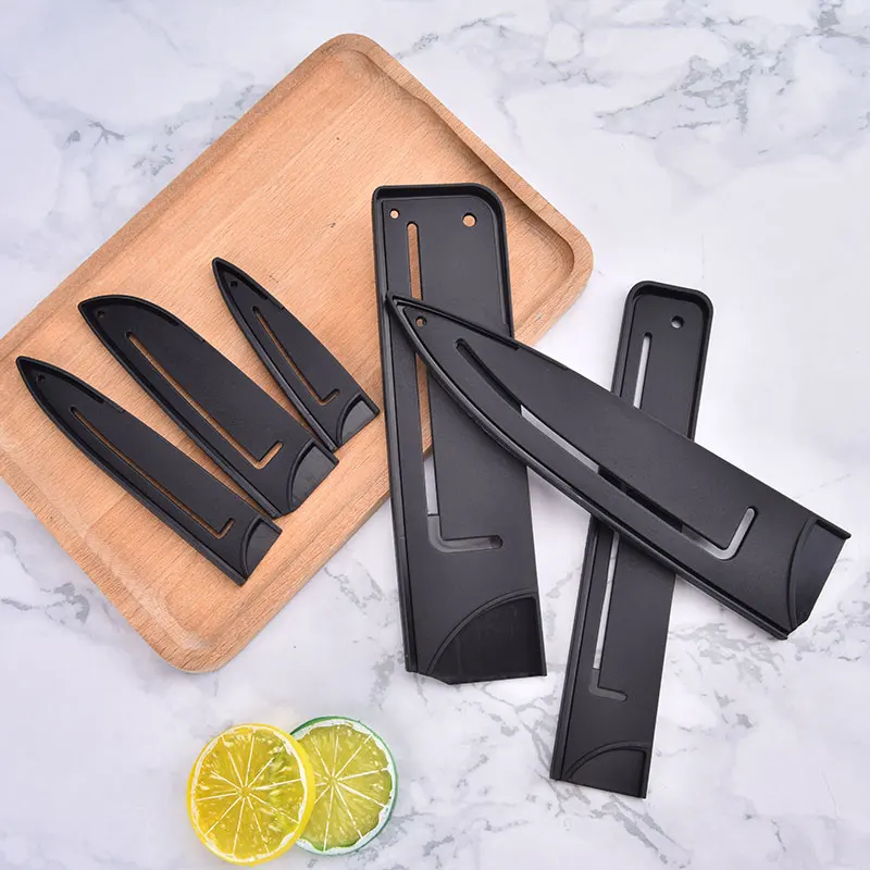 

1 шт. ножны для ножа, черный пластиковый чехол для ножа, кухонный нож, защитный чехол, нож для фруктов, универсальный чехол, аксессуары