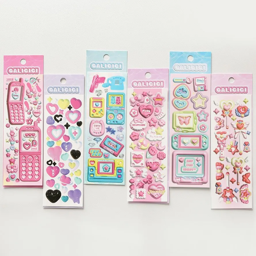 

Милые 3D наклейки Kawaii, материал, бумага, журнал, фотоальбом, украшение, водонепроницаемые, Kpop, скрапбукинг, принадлежности, школьные наклейки