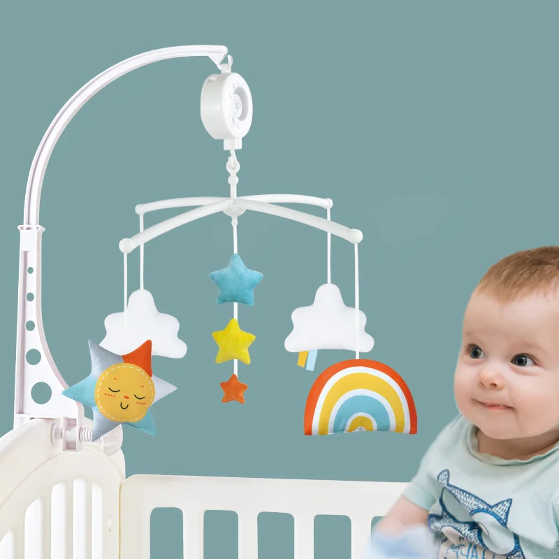 

DIY Baby Rattle Sensory Toys for Children Mobile Crib Holder Rotate Bracket Kids Bed Bell Wind-up Music Box Hanging Toys