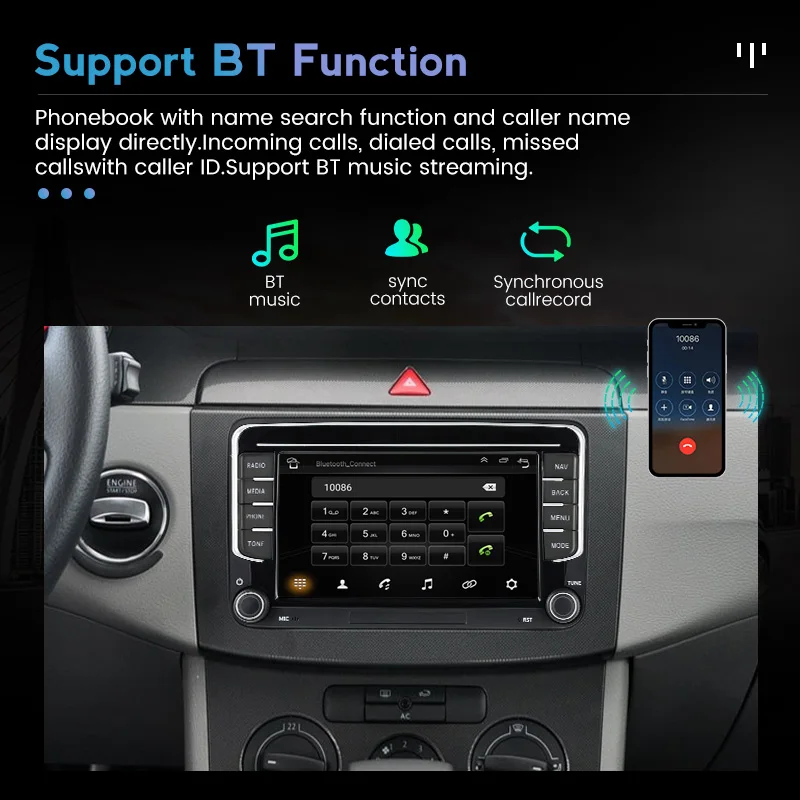 Мультимедийный автомобильный плеер для VW Volkswagen Passat B7 B6 Golf Touran Polo Tiguan Jetta 2 Din Android 11 Carplay Auto WIFI BT.