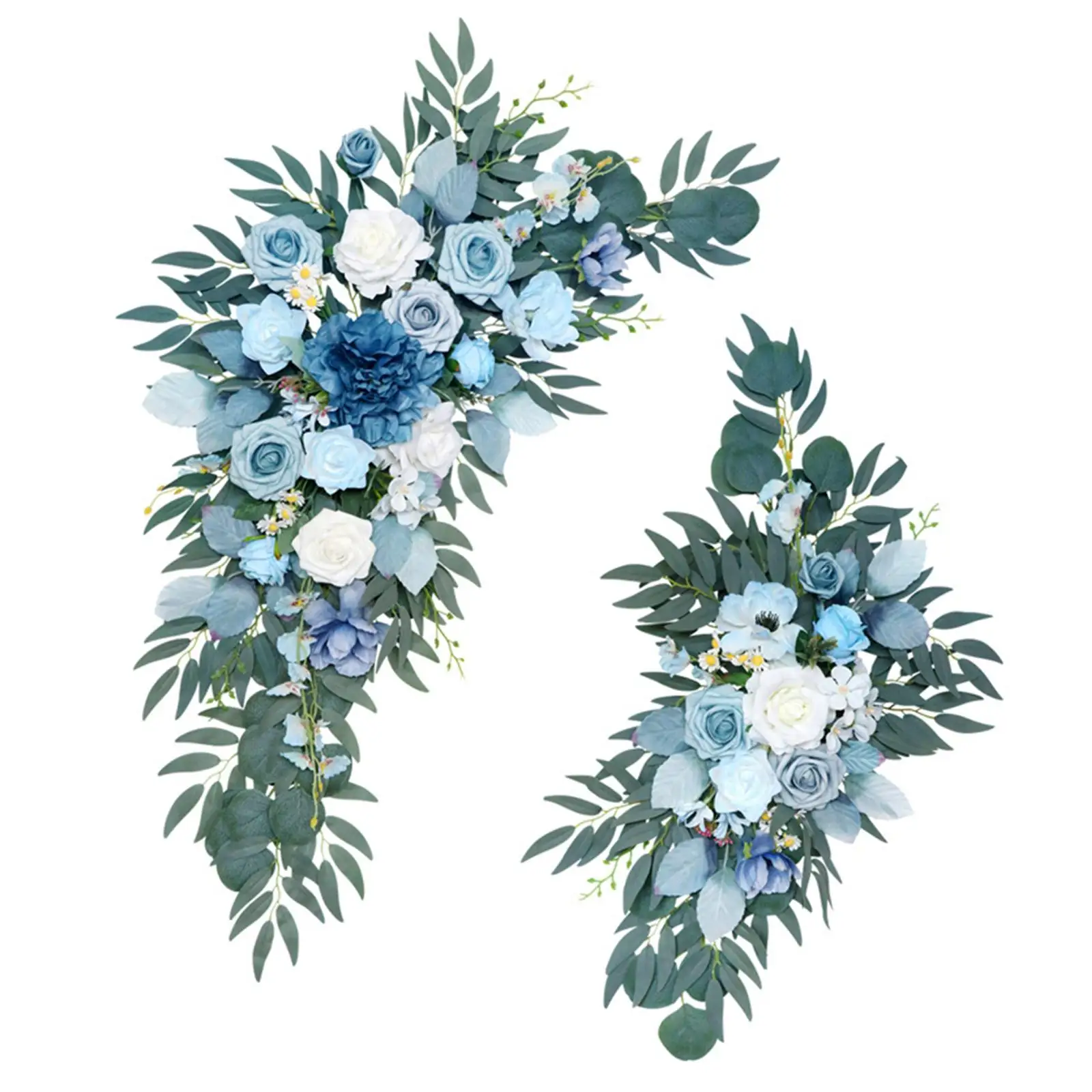 

2x Hanging Artificial Flower Swag Garland for Living Room Front