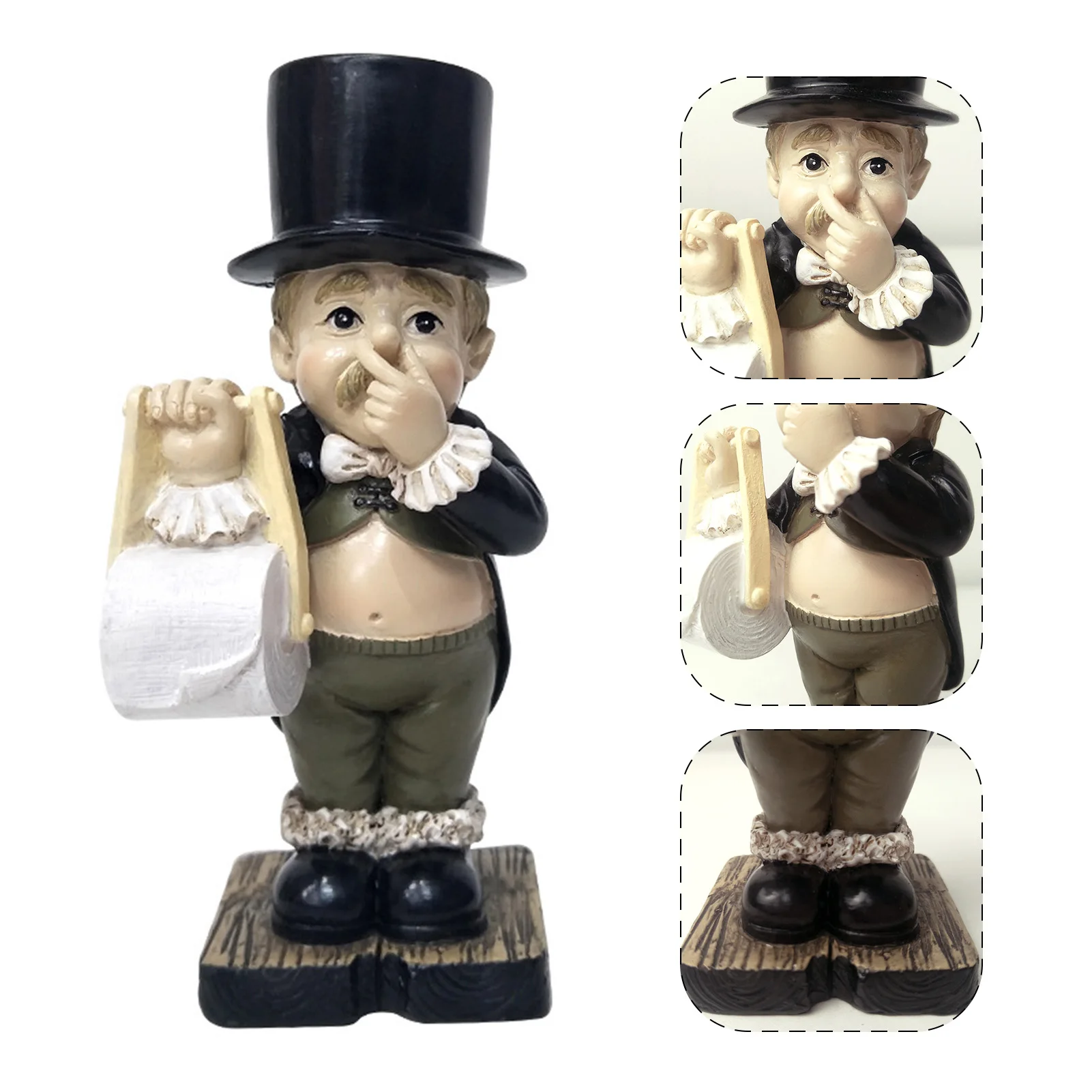 

Funny Creative Spoof Paper Holder Statue Cute Resin Toilet Butler Paper Sculpture Figurines for Home/Desktop/Toilet Decor