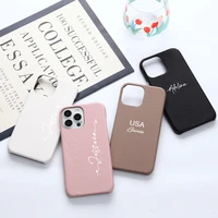 custom city name simple font leather phone case for iphone 13 pro max 12 13 11 12 pro max x xr xs max 7 8 plus se 2020 cover