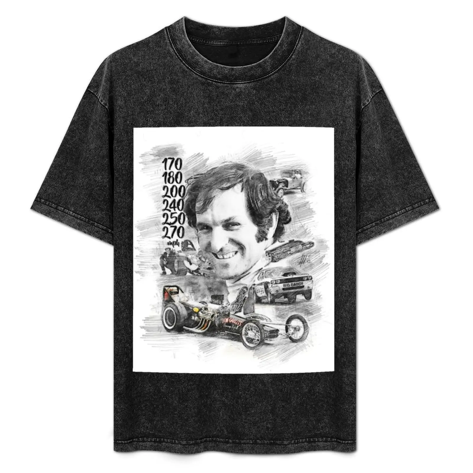 Мужская летняя футболка с надписью Big DAD Don Garlits