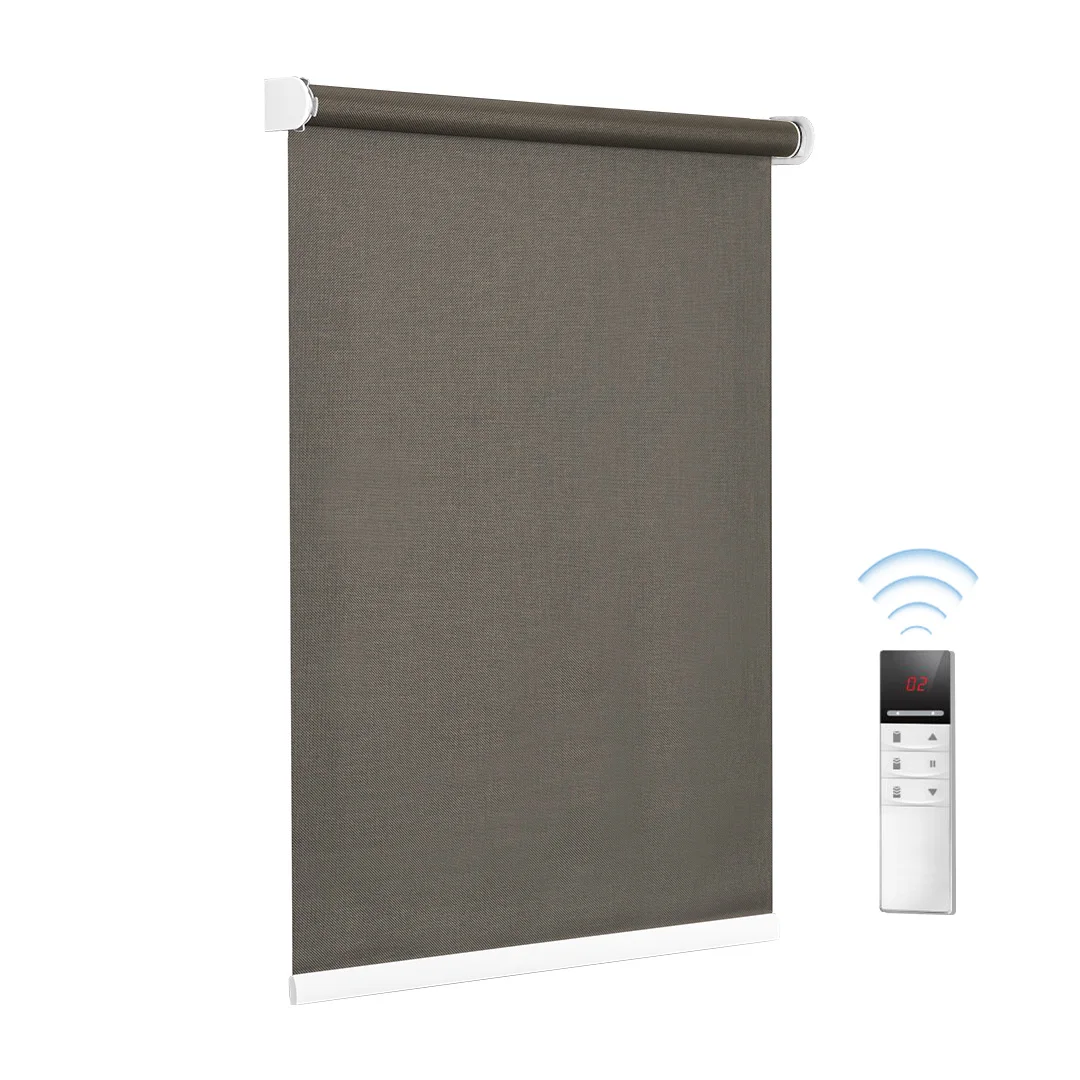 

STARDECO Electric Remote Roller Sunshade Blinds for Hotel Batter/Plug-in Motor Wholesale Price Sunscreen Roller Blind for Office