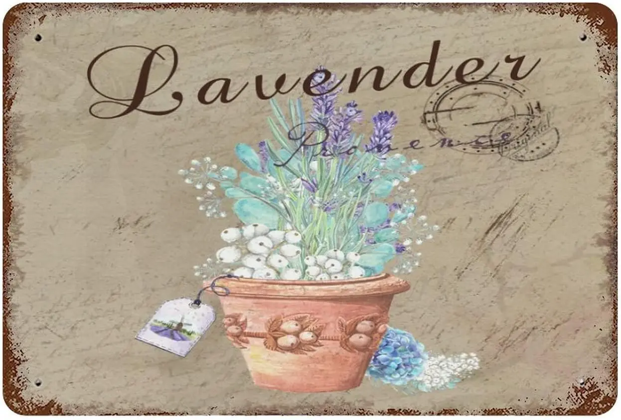 Фиолетовый Ретро rom Beutful 812 nch Metl Tn Sgn Lvender Wll Decor Vntge Sgns Retro Ktchen Br Pub Coffee Shop Grndm Gfts for