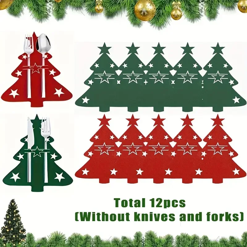 

Рождественские сумки для столовых приборов 12 шт.