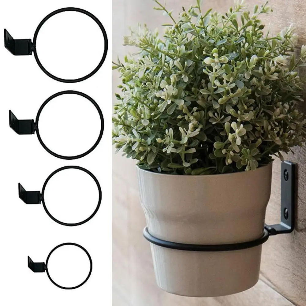 

Wall Mounting Flower Pot Holder Ring Planter Pot Stand Planters Rack for Outdoors Decor Railing Office Garden Pots Trays