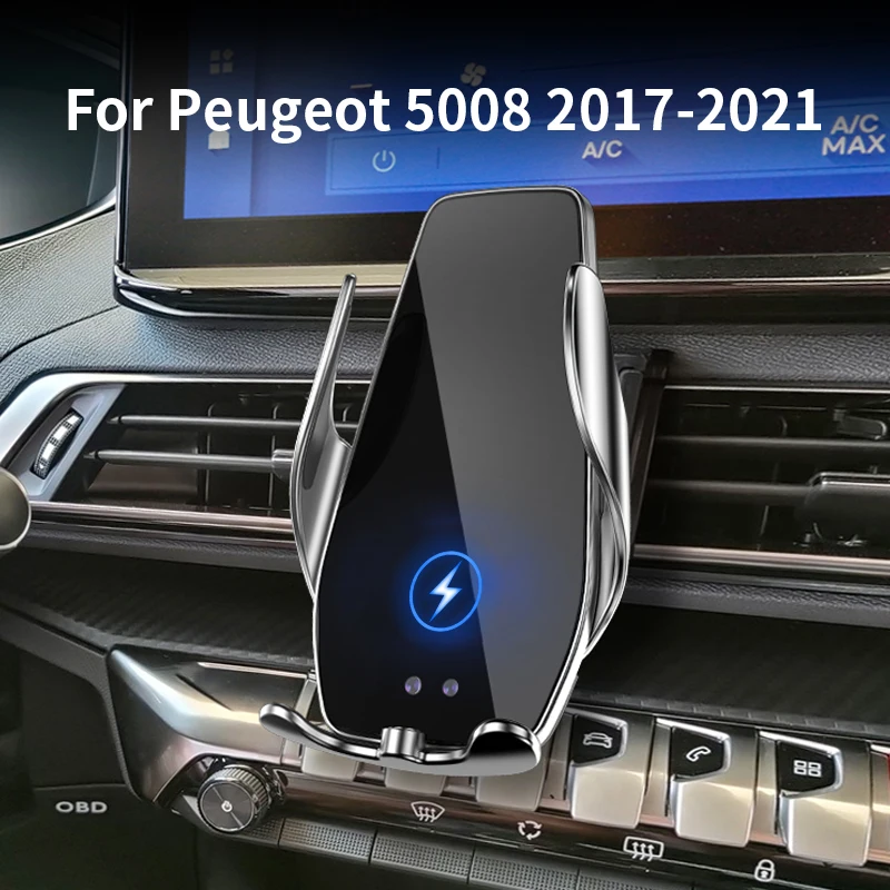 

Car Phone Holder For 2017-2021 Peugeot 5008 Navigation screen Wireless charger telefoonhouder Accessories