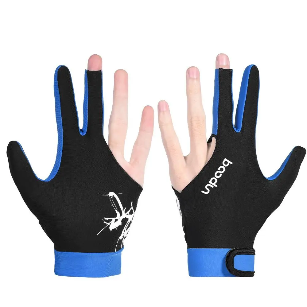 

Перчатки для бильярда с тремя пальцами, Нескользящие эластичные тренировочные дышащие, для левой и правой руки, для снукера, 2 шт. (1 пара)