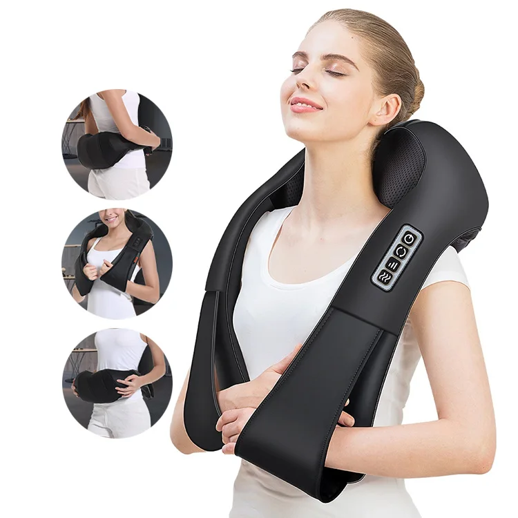 

3D Kneading Shiatsu Back Neck and Shoulder Massager Infrared Heated Kneading Car/Home Massagem Cervical Massager Shawl Device