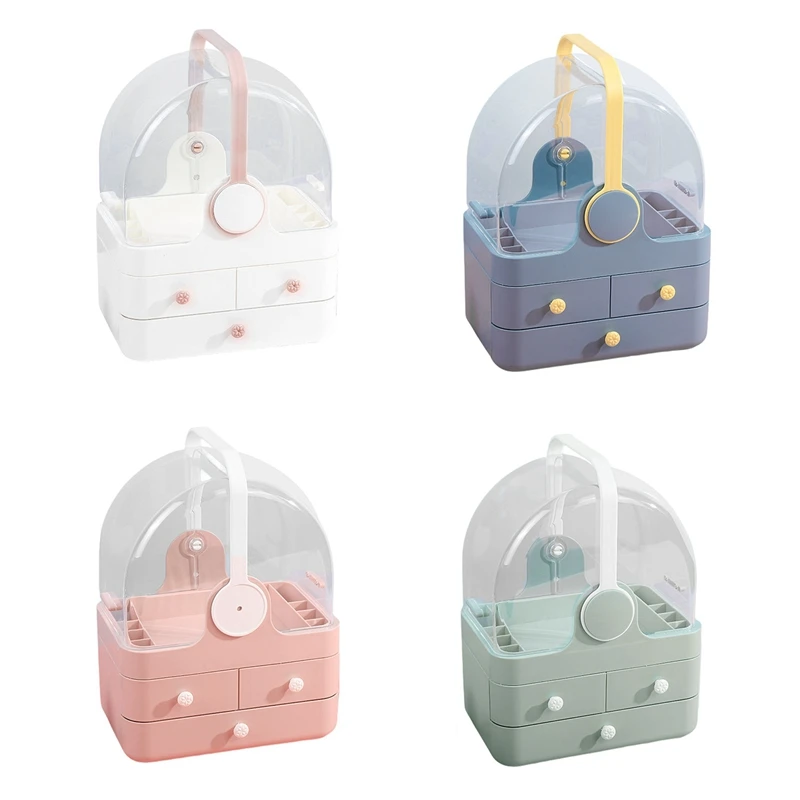 

Transparent Cosmetic Storage Box Handheld Jewelry Storage Shelf Beauty Skin Care Lipsticks Container Nice Gift