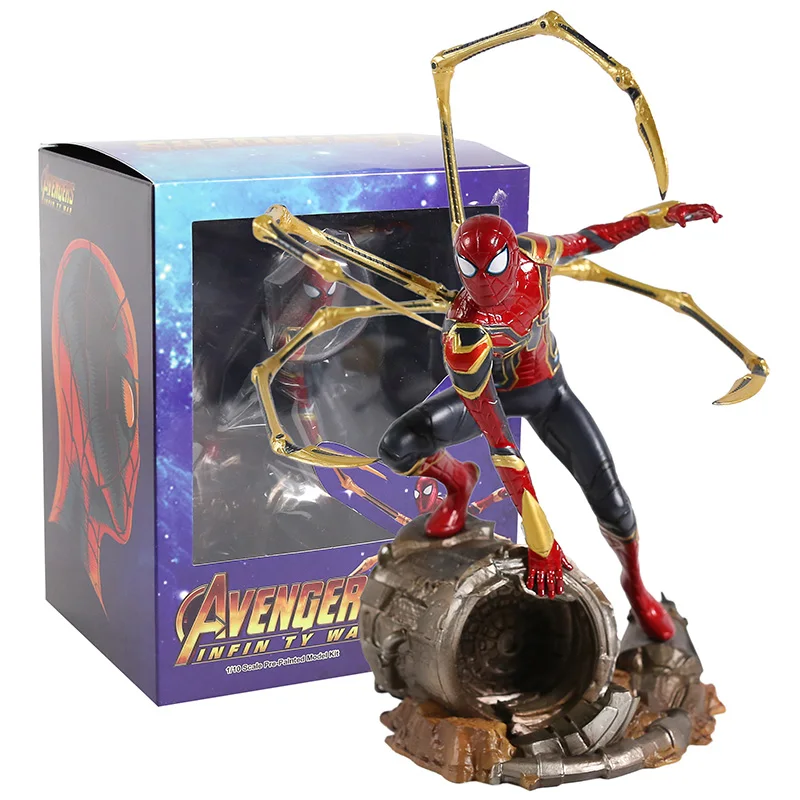 

Marvel Avengers Infinity War Iron Spider Man Statue Anime Spiderman PVC Action Figure Collectible Model Superhero Toy Doll