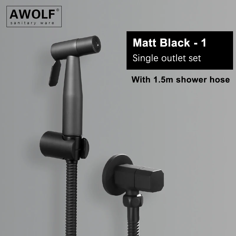 Ручной распылитель для унитаза и биде, из матовой нержавеющей стали цвета розового золота, для ванной комнаты, Душевая система, комплект с латунным клапаном AP2354