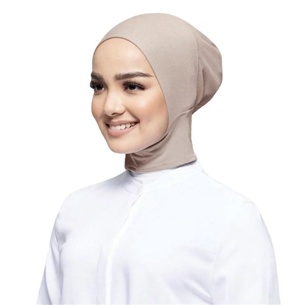 

Soft Stretchy Muslim Women Hijab Turban Bone Bonnet Underscarf Inner Cap Ninja Hat Wrap Scarf Ninja Amira Headcover Solid Color