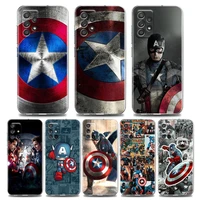 captain america shield clear soft case for samsung galaxy a72 a52 a32 a22 a73 a53 a71 a51 a41 a31 a21 silicone case cover marvel