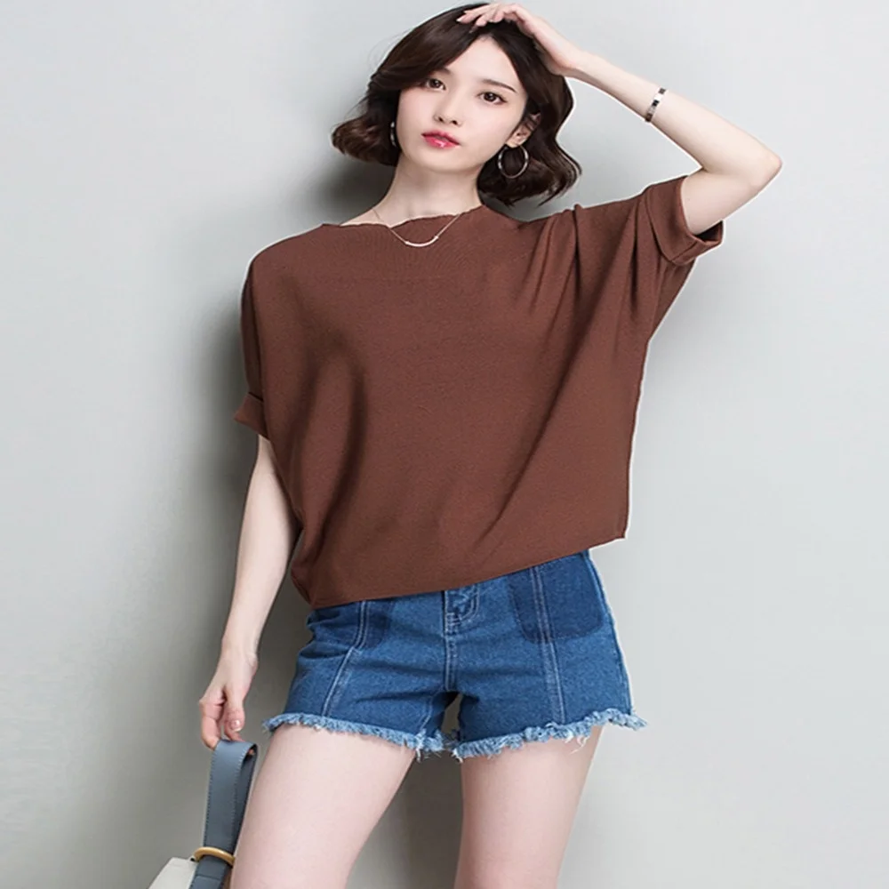 

sleeved Short women's short sleeves summer dress, T-shirt, ice silk knitwear of the new T-shirt. LX20
