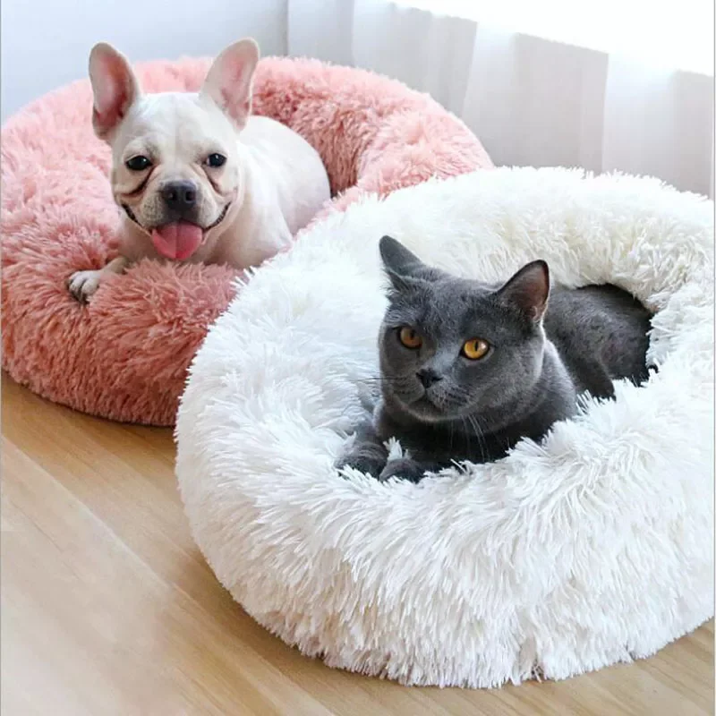 

2023NEW Long Plush Super Soft Cat Bed Kennel Dog Sofa Cat Winter Warm Sleeping Bag Puppy Cushion Mat Portable All Sizes Nest Hou