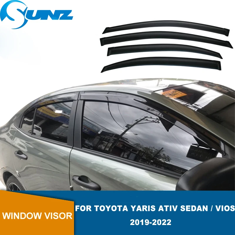 

Side Window Guards For Toyota Yaris Ativ Sedan / Vios 2019 2020 2021 2022 Weather Shields Sun Rain Deflectors Car Stylings SUNZ