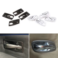 car styling carbon texture interior door handle bowl frame cover trim for bmw 5 series e60 2004 2005 2006 2007 2008 2009 2010
