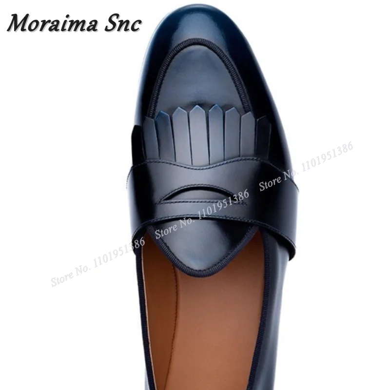 Moraima Snc черные декорированные мужские туфли с бахромой мягкие кожаные мужские классические туфли без шнуровки новые искусственные большие ...